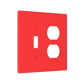 Red 2 Gang Single Toggle/Double Duplex Combo Outlet Light Switch Cover Electric Decorative Combination Device Switch Face Wall Plate