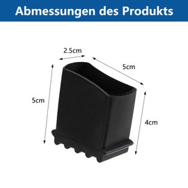 IUSOT Pack of 4 Ladder Feet (Black), High-Quality Rubber Ladder Feet, 50 x 25 mm, Protective Caps for Ladders, Universal Replacement Foot Covers for Household Ladders
