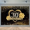 30th Anniversary Backdrop Wedding Anniversary Decorations Backdrop Black Gold 30th