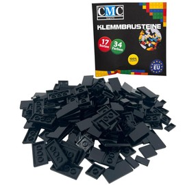 90 Klemmbausteine Fliesen Tiles Bausteine 1x2 2x2 2x4 Noppen Kompatibel freie Auswahl 34 Farben (650 - Schwarz)