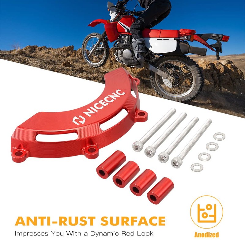 NICECNC Red Engine Alternator Cover Guard Protector Aluminum Compatible with