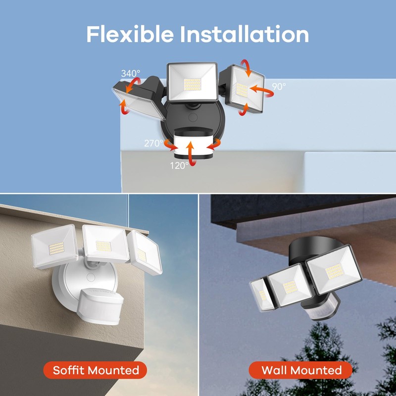OREiN Motion Sensor Outdoor Flood Light 42W 6500LM, Super Bright
