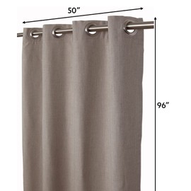 Outdoor/Indoor Sunbrella Curtain 96 inch x 50 inch with 8 Stainless Steel Grommets Cast Ash