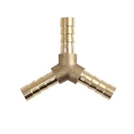 sourcing map 6 mm brass hose nozzle, hose fitting, Y-shaped 3-way hose connection for air, water, gas, oil
