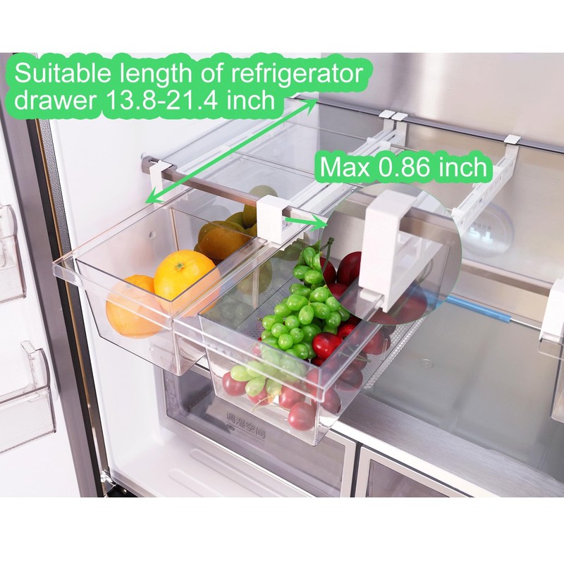 Yatmung 2 Pack Extra-Large Deli Drawer Organizer for Refrigerator Pull