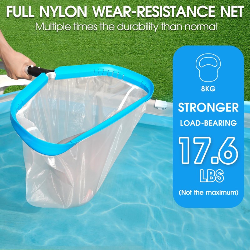 TidyMister 20'' Ultra Fine Mesh Pool Skimmer Net Rake for