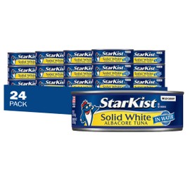 StarKist Solid White Albacore Tuna in Water, 5 oz (24 Pack) Canned Tuna Fish, Wild Caught, Gluten Free, Ready to Eat, Perfect for Salads, Keto Meals and Snacks, 26g Protein & 110 Calories Per Serving