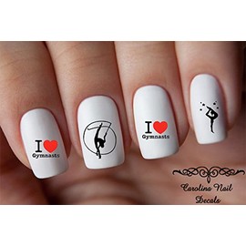 Sports Gymnast #2 I Love Gymnastics Child Nail Art Decals Set of 40 decals