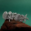 Vintage Seashell Hair Barrette, Starfish and Shell Design, Antique Silver