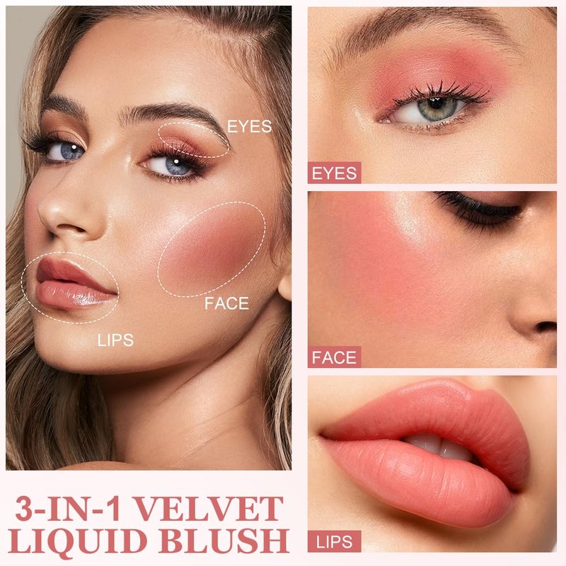 AOOHA Liquid Blush Wand,Blush Beauty Wand,Soft Cream Blush Tint