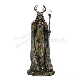 WU Elen of The Ways - Bronze Antlered Goddess of The Forrest Statue Sculpture Figure
