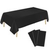 YSYJ 3 Pack Black Plastic Tablecloth Disposable Rectangular Table Cloth