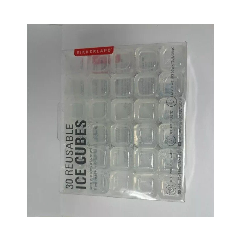 Kikkerland Reusable Square Clear Ice Cubes - Set of 60