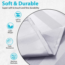 Table Cloth Tablecloths Square and Rectangular Premium Fabric Tablecloth, Waterproof & Wipeable Table Covers - Washable Long Table Cloths, Extra Large (SIlver Grey, 137x274cm)