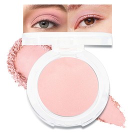 HHLTOH Single Mini Pressed Eyeshadow Makeup Palette, Nude Pink Sparkle Shimmer Glitter Monochrome Cream Eye shadows Palette Brightener Makeup for Older Women, Pigmented Waterproof 01#