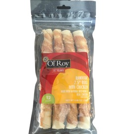 Ol' Roy Dog Treats, Rawhide Chicken Twists 2.5 inch, 12 Count