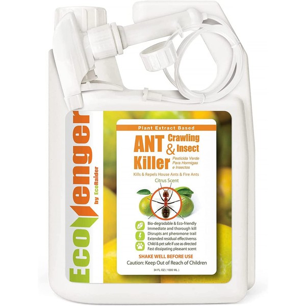 EcoRaider Ant & Crawling Insect Killer (34 OZ), 100% Fast