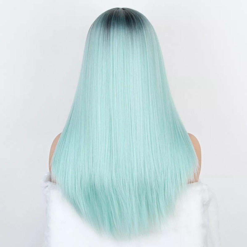 K'ryssma Peluca Sintética Recta Sin Pegamento Verde Menta K'ryssma