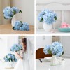 Auihiay 8PCS Blue Hydrangea Artificial Flowers Bouquets, Real Touch Hydrangea