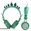 jojofuny Boy Girl Headset with Mic Soft Comfortable Dinosaur Design