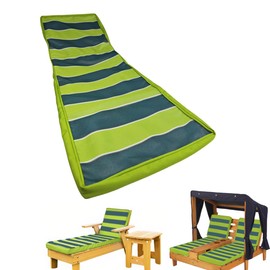 FSJITF Patio Chaise Lounge mini Chair Replacement Cushion Cover， for Outdoor Kids pet Furniture Wooden Chair, Waterproof Fade Resistant Fabrics (Green, Only 1 Cover)