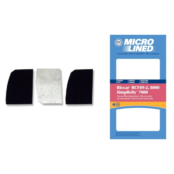 DVC Micro-Lined Replacement Charcoal Filter RCF89-2 Ricaar 8000 Upright Vacuum