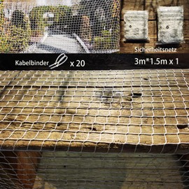 Maihila Safety Net, Protective Net, Fall Protection, Bunk Bed, Railing Protection, Baby Nets, Cat Net for Balcony, Tear-Resistant, UV and Wear-Resistant and Strong Toughness (3 m x 1.5 m)