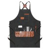 Barber Apron Multi Pocket Waterproof Black Chef Aprons for Art