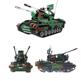 General Jim's Toys WW2 West German Flakpz Building Blocks Toy Tank Set