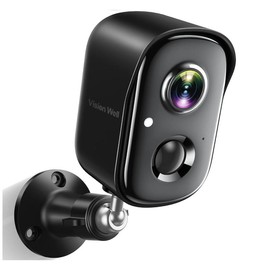 VISION WELL Security Cameras Wireless Outdoor, 1080P Battery Powered AI Motion Detection Spotlight Siren Alarm WiFi Surveillance Indoor Home Camera, Color Night Vision, 2-Way Talk, Waterproof, Cloud/SD Storage Audio Cable - Color: Black Vision Well Camer