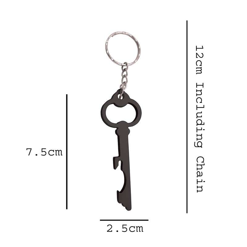 Komonee Key to the Door Black Keyring Bottle Opener Key