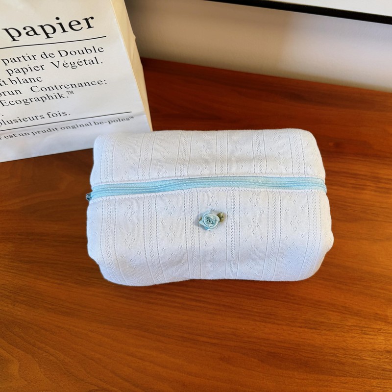 ZUNUONUO Handmade Quilted Cotton Makeup Bag for Women - Cute