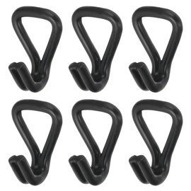 PATIKIL 6 Pack Ratchet Double J Hook Load 5511 LBS for 8.7mm Tie Down Strap Webbing on Car Truck Trailers Towing Strap, Black