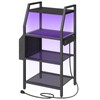 MAHANCRIS Game Console Shelf, Gaming Console Stand with Outlet &