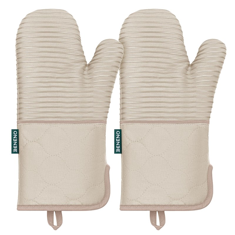 Beneno Kitchen Oven Mitts 2-Pack Heat Resistant to 500°F with