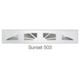 Clopay Ideal Holmes WHITE SUNSET 503  Window Inserts/Short Panel CLOPAY Garage Doors Set of 4