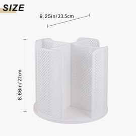Yallmie Rotatable Coffee Cup Holder, Cup Lid Organizer with 4 Compartments Cafe Paper Cup Dispenser, Coffee Cup Dispenser Durable Paper Cup Storage for Countertop Home Office Coffee Shop (White)