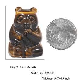 Nupuyai Tiger's Eye Hand Carved Mini Crystal Stone Statue Animal Bear, Reiki Energy Healing Figurine Spiritual Ornament Good Luck Home Decor