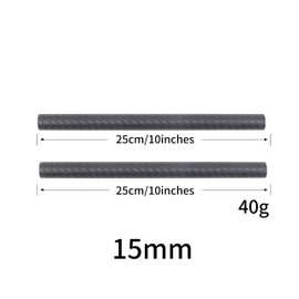 FOTGA SFRJ124 Carbon Fibre 15 mm Support Rods 25 cm / 10 Inch Length for 15 mm Rod Support System DSLR Rail Camera Rig Pack of 2