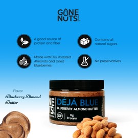 Gone Nuts Co. Butter Spread, Vegan, Gluten Free, Paleo-Friendly, Gourmet, Healthy Snacks, No Palm or hydrogenated oils (Blueberry Almond Butter)