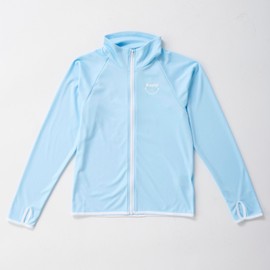 Rusty 964463 Kids Rash Guard, Stand Collar, Smile, Back Print, saxon blue