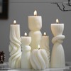 Threlaco 6 Pcs Ribbed Pillar Candles Modern Aesthetic Ribbed Decorative