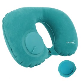 TALLGO Inflatable Travel Pillow, Neck Pillow for Travel, Inflatable Neck Pillow for Travel, Airplane Pillow, Blow Up Pillow, Aeroplane Pillow for Neck, Waist, Back and Camping Pillow (Green)