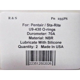 R&S 2 Pentair / Sta-Rite U9-430 O-rings / Signature 2000 Pumps / R&S 235PS / NBR Mat
