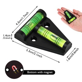 Caravan Spirit Level, Small Mini Spirit Level, Cross Spirit Level, Pyramid Scale, Caravan Spirit Level, T Spirit Levels, Suitable for Motorhomes, Campers, Photo Equipment