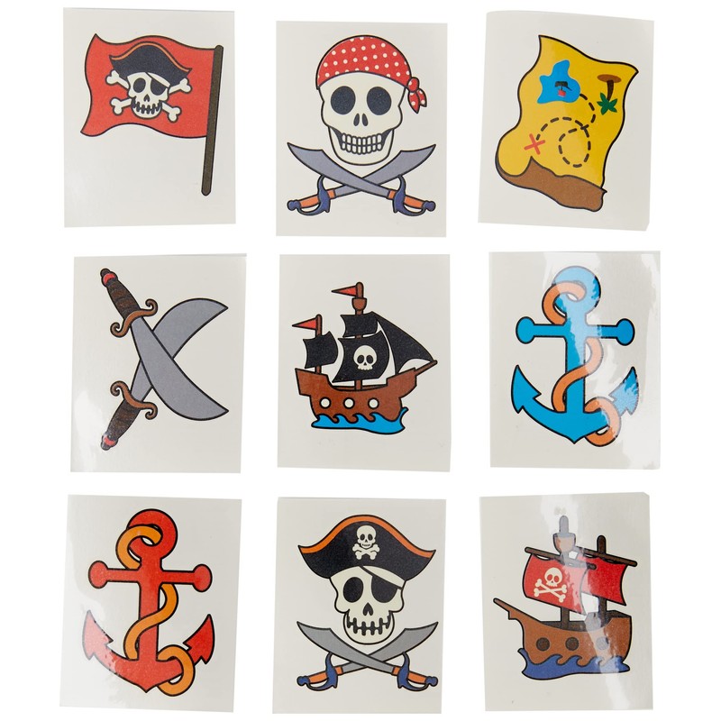 Baker Ross AC882 Pesky Pirate Temporary Tattoos (Pack of 24)