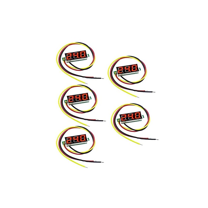 5pcs 0.28 inch Digital DC Voltage Meter with Display Adjustable