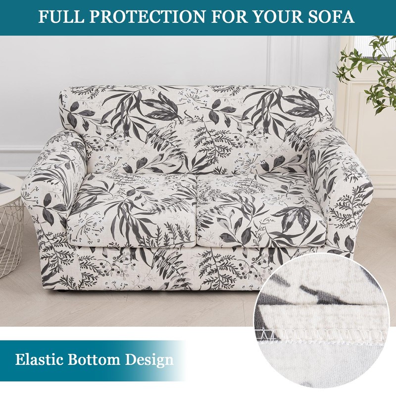 FUANGUI 3 Piece Stretch Sofa Couch Covers for 2 Cushion,