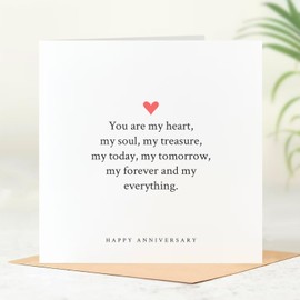 Beau Willows You Are My Forever And My Everything - Happy Anniversary Card For Husband Wife Partner Boyfriend Girlfriend Cute Love Card For Him Or Her