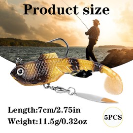 5 Stück Barsch Köder, Gummiköder Forelle, Langlebig Tragbar Gummifische Angelköder für Forelle Barsch Männer Angelgeschenke Wiederverwendbar Angel Köder für Süß und Salzwasser